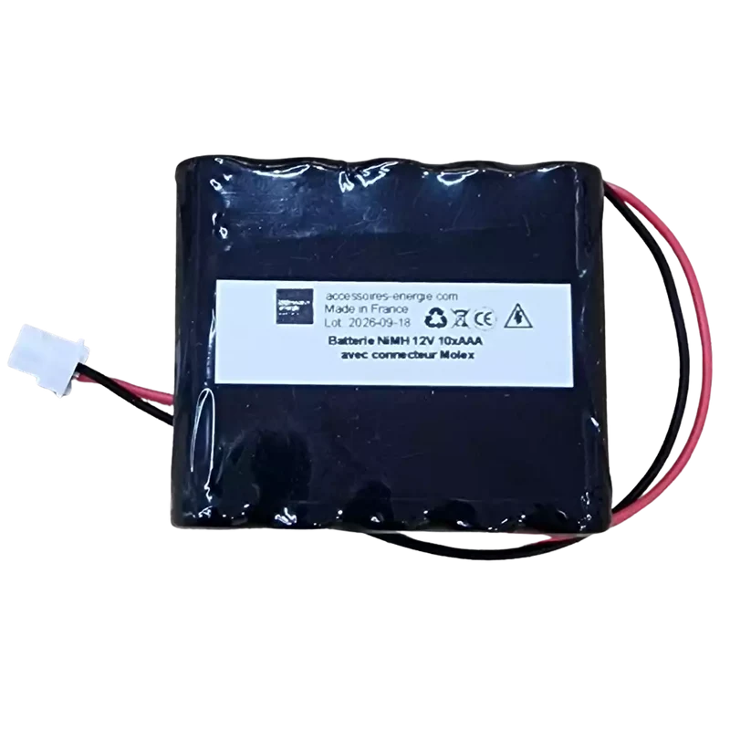 Batterie NiMH 12V 800mAh 10xAAA avec connecteur Molex