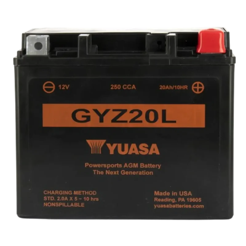 Batterie Moto YUASA GYZ20L 12V AGM – Sans Entretien Prête à l'Emploi