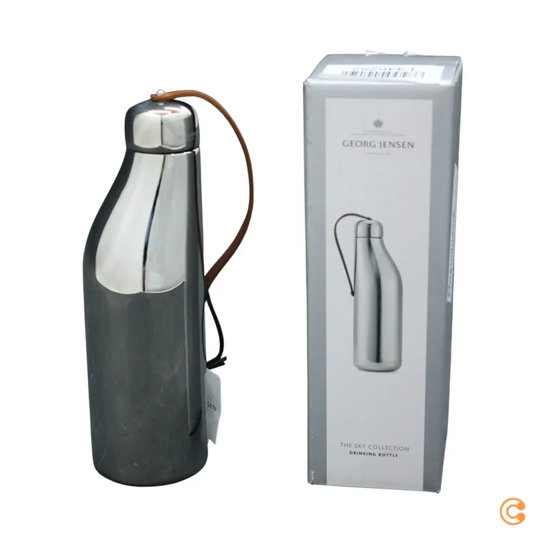 B-Ware Georg Jensen Trinkflasche Flasche Sky Edelstahl Lederband 500 Ml Siehe Text/Foto