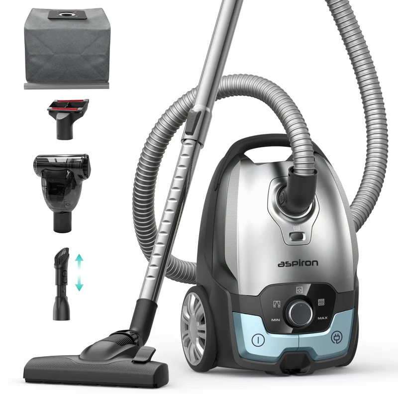 AS-CA040 Aspiron Bagless Canister Vacuum Cleaner AS-CA040 5L Dust Bag, Easy to Push
