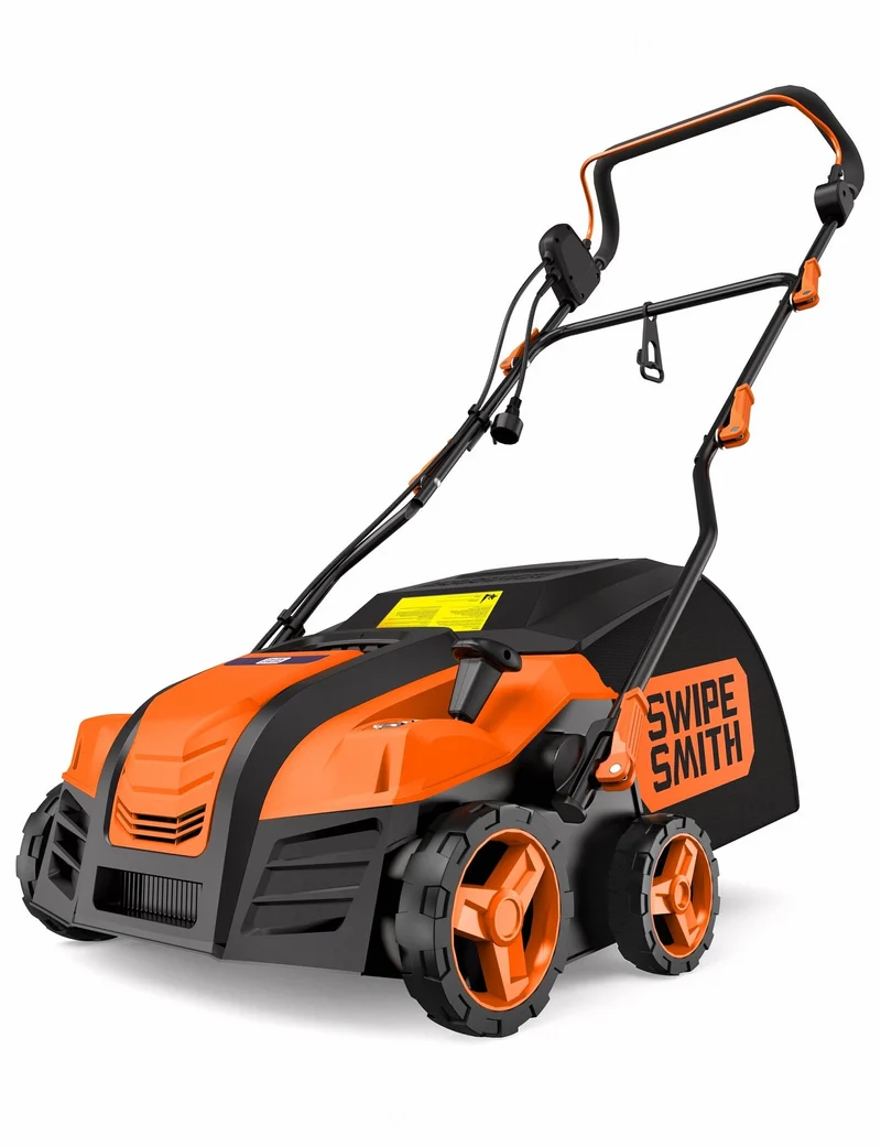 SWIPESMITH 16" Artificial Turf Vacuum, Lawn Mowers 1800W 15A Lawn Sweeper with 55L Removable Bag, Quick-Fold Handle & Anti-Clog Sweepy Box – Power Brush for Synthetic Grass SI-GH002