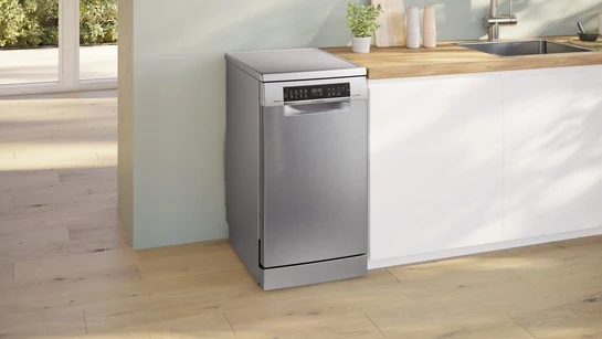 Serie 6 Freistehender Geschirrspüler 45 cm Gebürsteter Stahl mit Anti-Fingerprint SPS6EMI21E