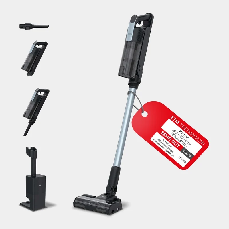 Hoover HF3 Pro Staubsauger mit Absaugstation & HEPA-Filter [HF350HP]