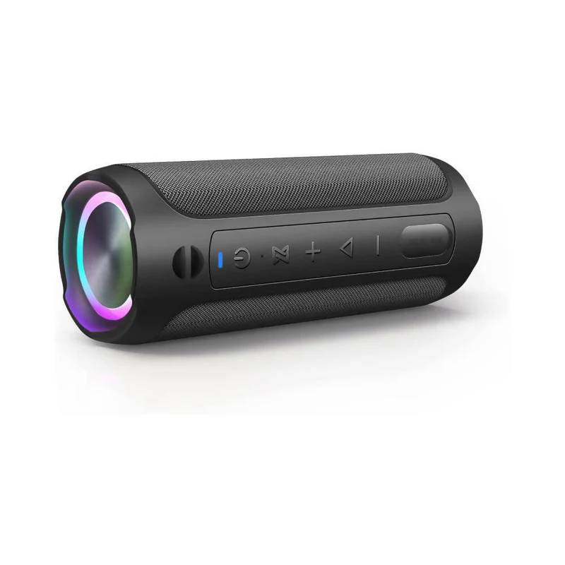Bluetooth Lautsprecher Pro / Kraftvoller Stereo Sound / IPX7 Wasserdicht / Freisprechfunktion / Optionales LED Licht / 20h Akkulaufzeit
