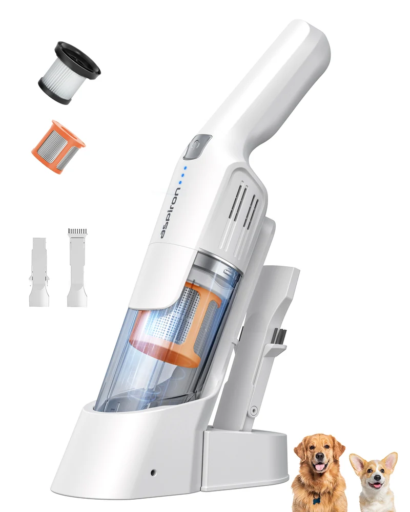 Aspiron AS-CA038 24000pa Cordless Vacuum, 99.9% Dust Removal, 2-in-1 Brush, Charging Dock