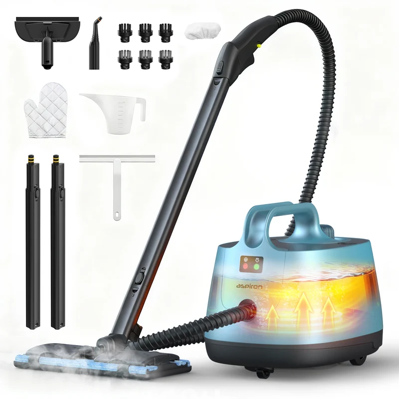 Aspiron AS-CA019 Steam Cleaner, 293°F 58 PSI Powerful Multipurpose Handheld Steam Mop for Home Use