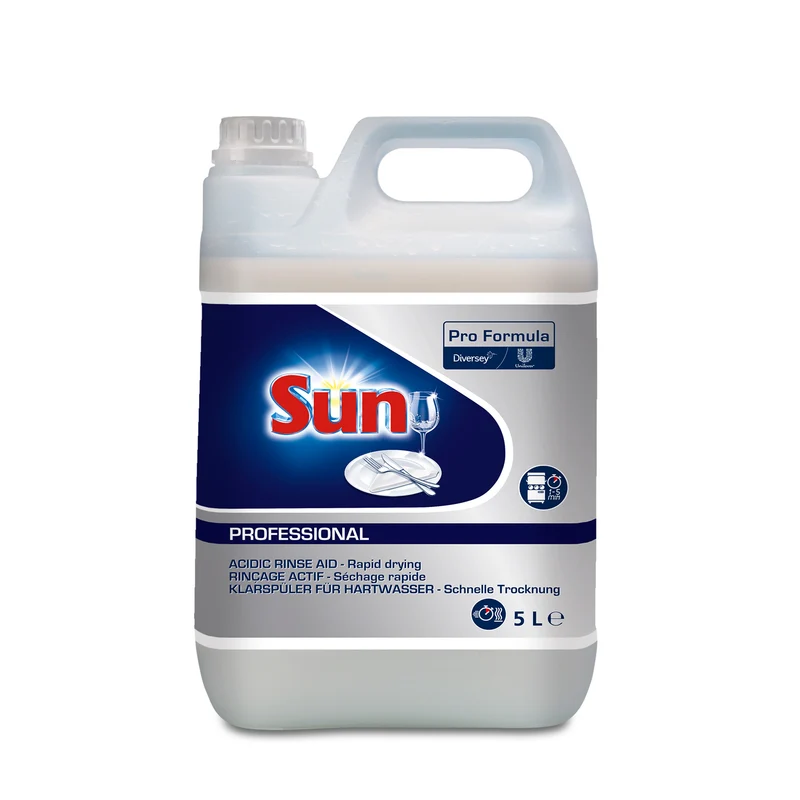 Sun Pro Formula Acidic Rinse aid 5L Säurehaltiger Klarspüler – geeignet für gewerbliche und haushaltsübliche Geschirrspülmaschinen
