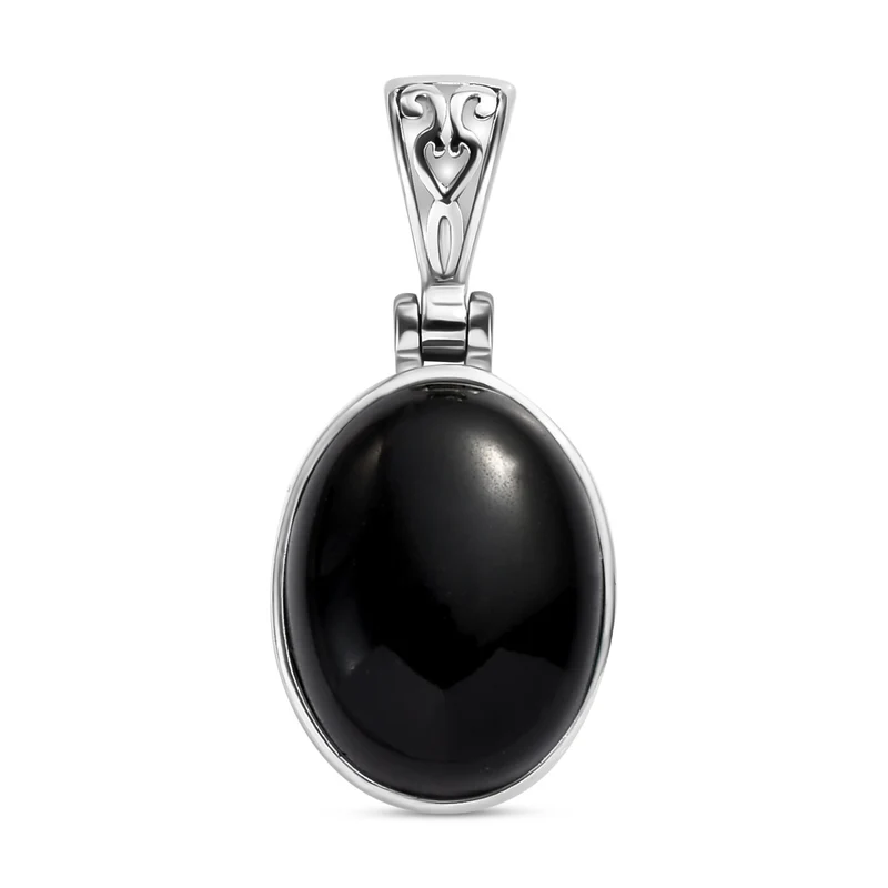 Schwarzer Onyx Anhänger, ca. 9.85 ct