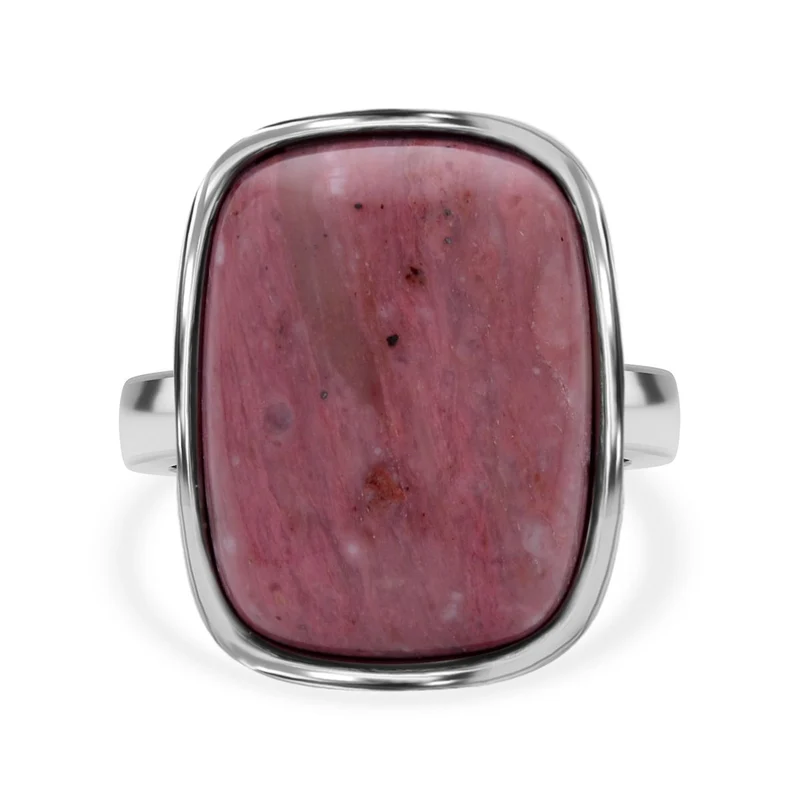 Rhodonit Ring, Reiner Edelstahl, , ca. 35.00 ct