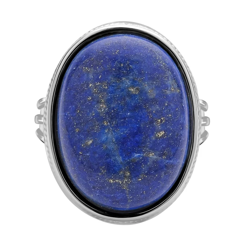 Lapislazuli Ring, Edelstahl ca. 25,00 ct