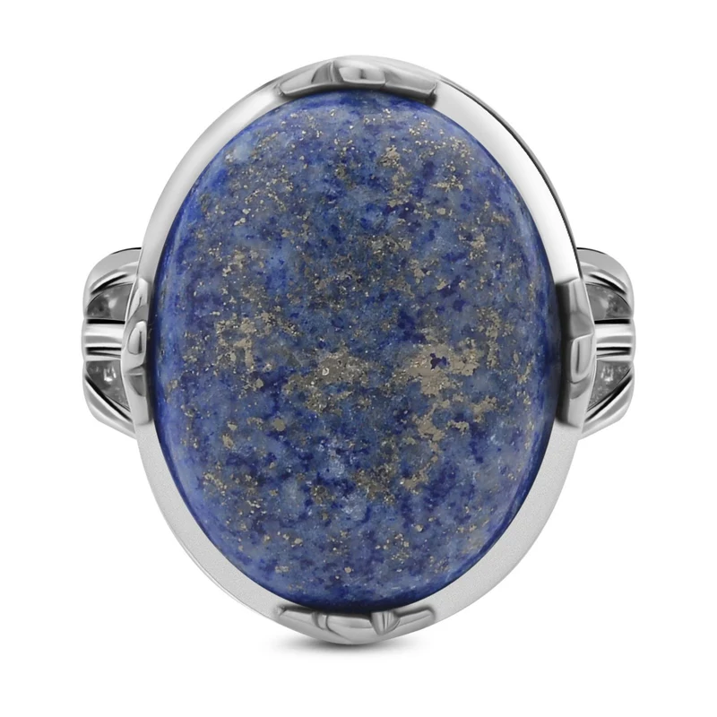 Lapislazuli Ring, Reiner Edelstahl ca. 50.00 ct
