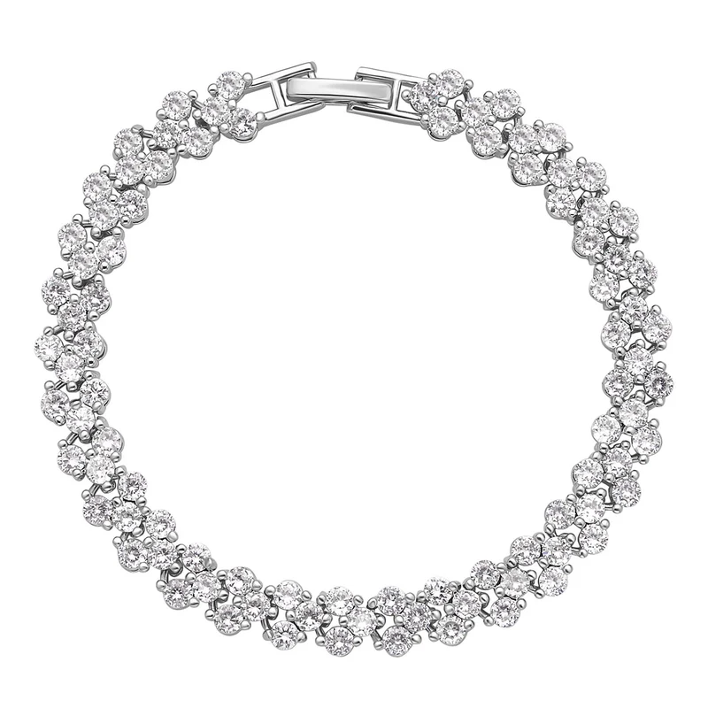 Weißer Zirkonia Armband ca. 20 cm Reines Messing ca. 20,00 ct
