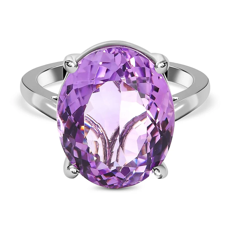 Rose De France Amethyst Ring, 925 Silber platiniert ca. 15,00 ct