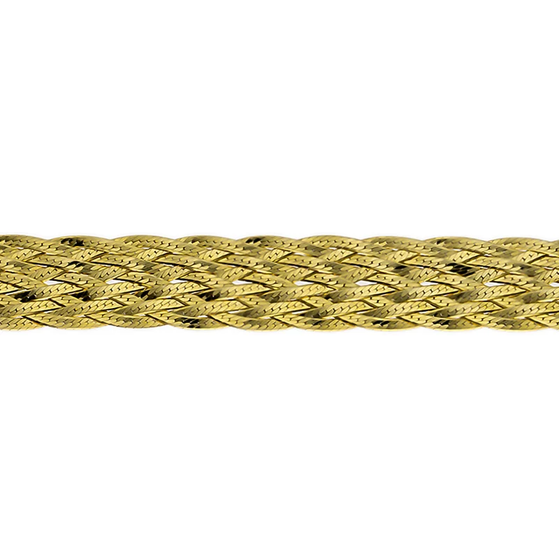 Italienische geflochtene Halskette, ca. 45+5 cm, 925 Silber vergoldet