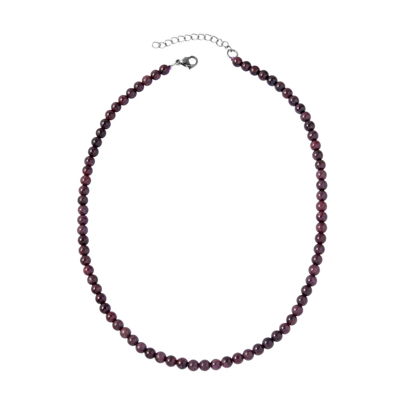Rote Granat Halskette, ca. 45 cm, Edelstahl ca. 165,00 ct