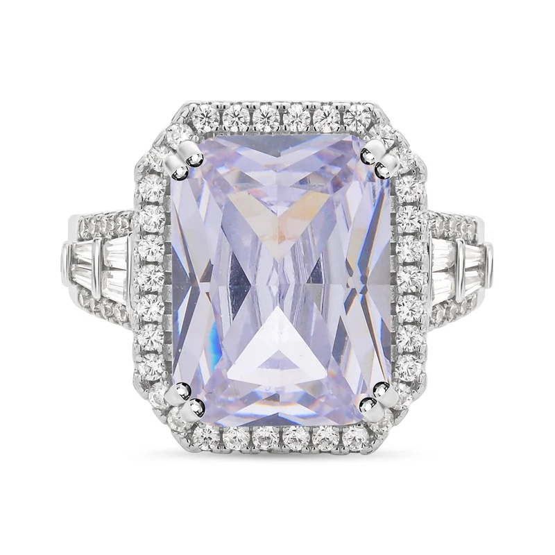 Weißer Zirkonia Ring, Messing, (Größe 16.00) ca. 19,05 ct