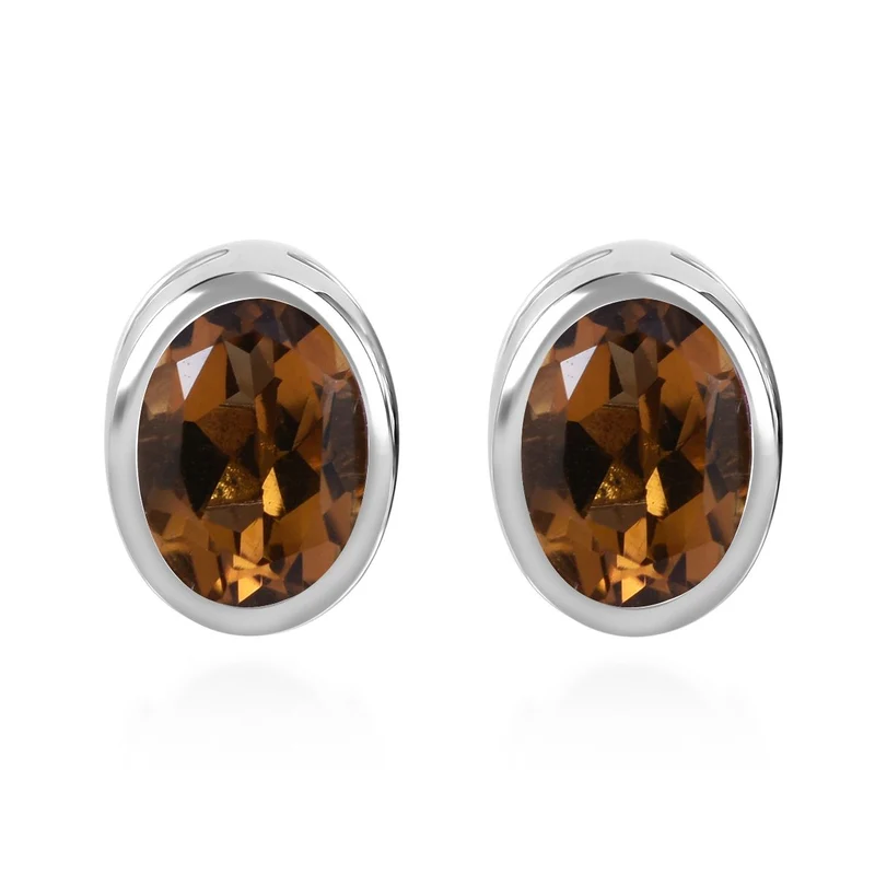 Madeira Citrin Ohrringe 925 Silber platiniert ca. 1.62 ct