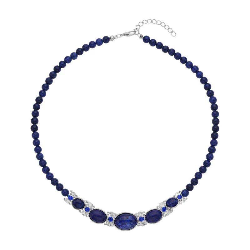 Lapislazuli Halskette, ca. 45 cm, ca. 127,50 ct