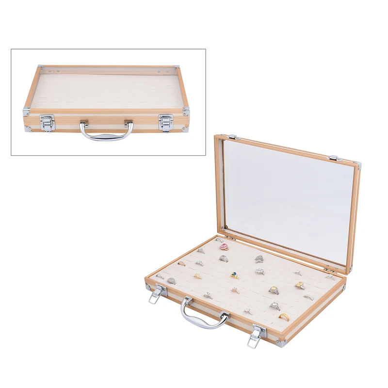 100-Ring Koffer aus Aluminium mit anlaufresistentem Bezug, braun