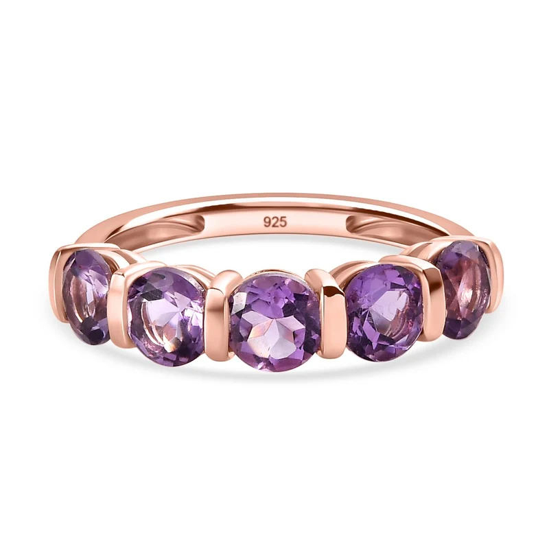 Rose de France Amethyst Ring, 925 Silber rosévergoldet ca. 2.35 ct