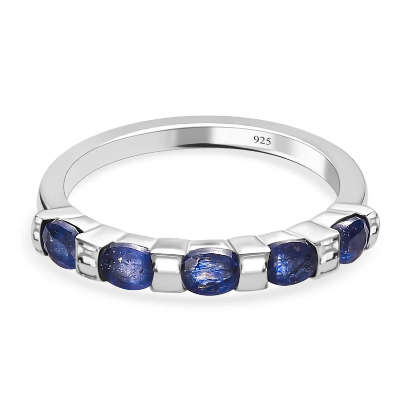 Masoala Saphir (Fissure gefüllt) Ring 925 Silber platiniert ca. 1.23 ct