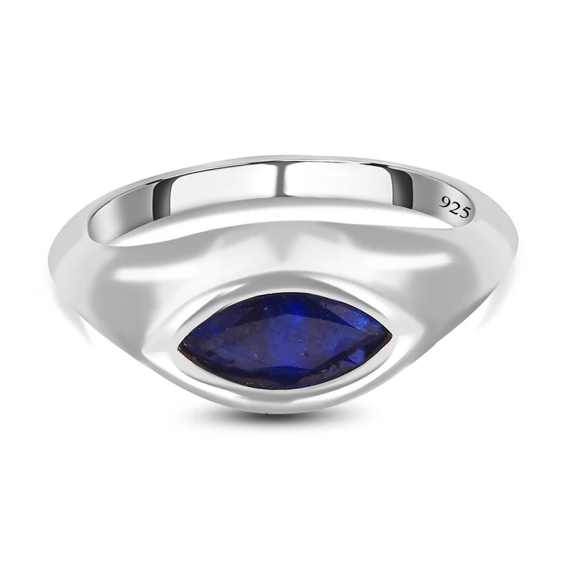 Masoala Saphir (Fissure gefüllt) Ring, 925 Silber platiniert ca. 1.71 ct