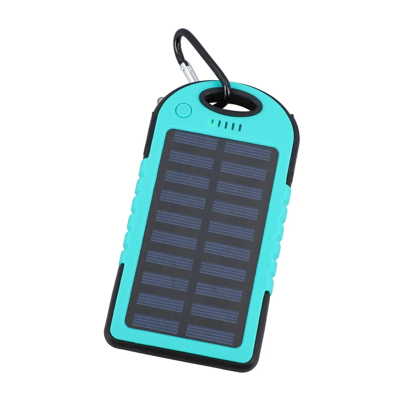 HOMESMART - Solarpowerbank mit 5000 mAh, tragbar, 15x7.5cm, 145g, lila