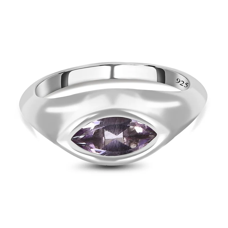 Rose De France Amethyst Ring, 925 Silber platiniert ca. 0.96 ct