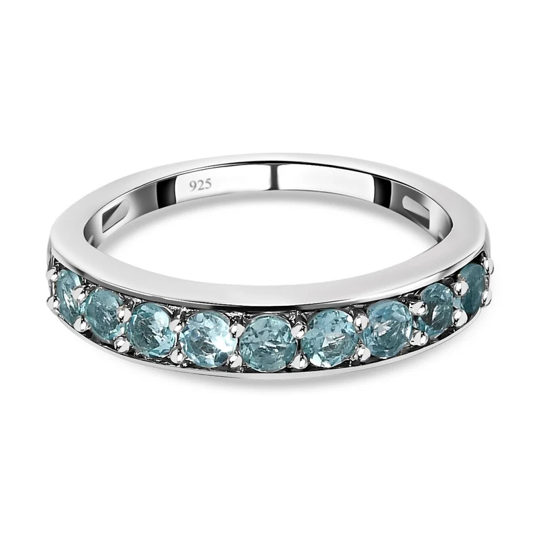 Paraiba-Apatit Ring 925 Silber platiniert ca. 0.83 ct
