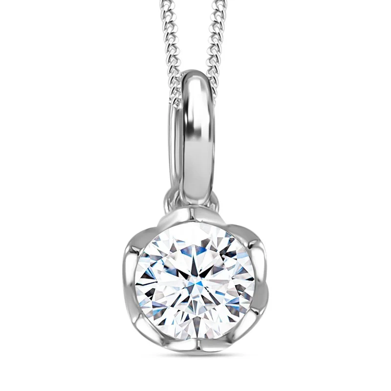 Moissanit Schmuckset 925 Silber Gelbgold Vermeil, 925 Silber platiniert ca. 0.80 ct