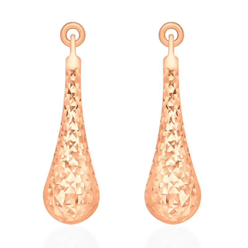JCK Vegas Close Out Deal, 375 Roségold Diamantschliff Ohrringe, ca. 1,10g