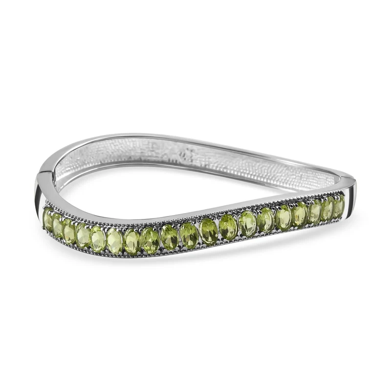 Natürliches Peridot Armreif, ca. 19 cm Edelstahl ca. 8.74 ct