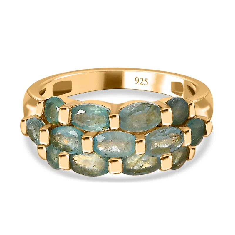 Grandidierit Ring, 925 Silber Gelbgold Vermeil, ca. 2.39 ct
