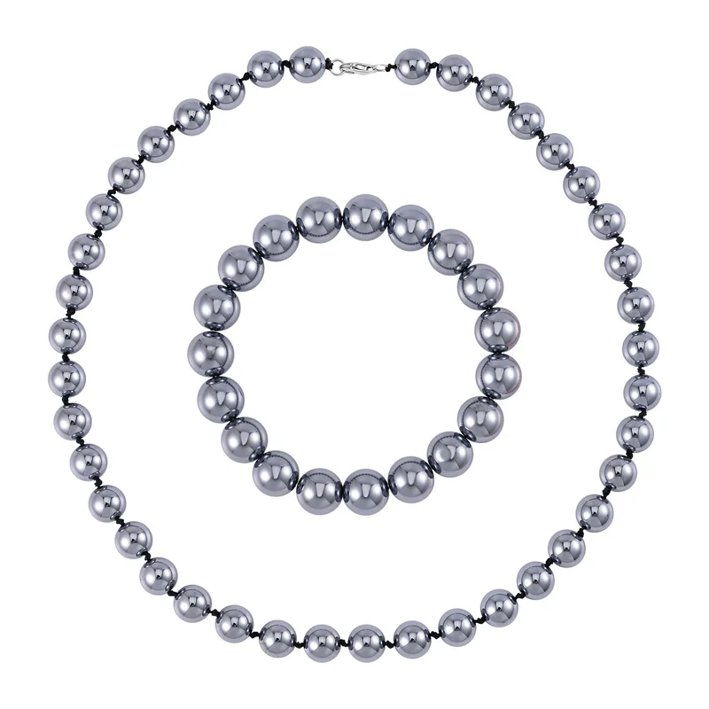 2er Set Teraherz Halskette und Armband im Schmuckset, 925 Silber rhodiniert ca. 423.85 ct