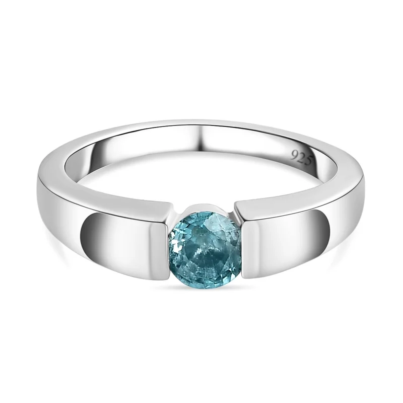 Kambodschanischer, Blauer Zirkon Ring, 925 Silber platiniert ca. 0.73 ct