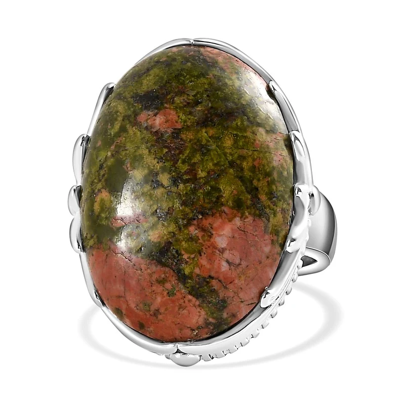 Unakite Ring, Edelstahl ca. 25.55 ct