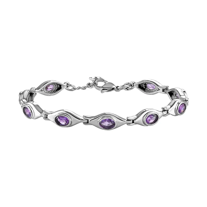 Weißer Topas Armband ca. 18 cm Edelstahl ca. 4.73 ct