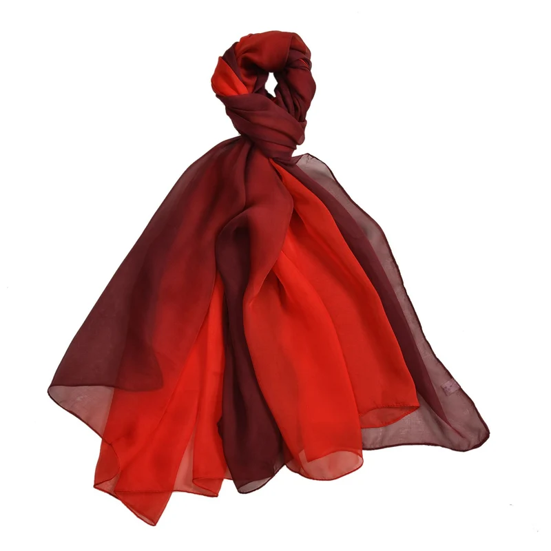 LA MAREY - 100% Maulbeeren-Seidenschal, Chiffon, 110x180 cm, violett