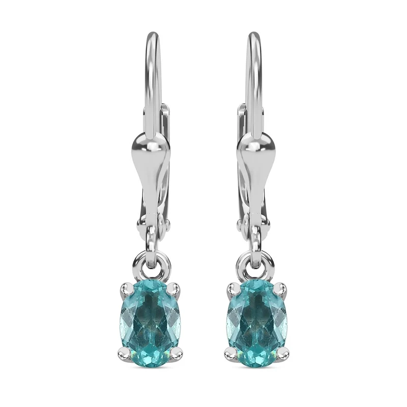 Minz Apatit Ohrringe, 925 Silber platiniert ca. 1.01 ct