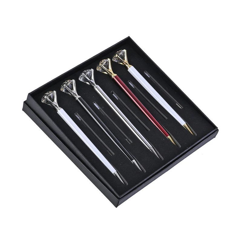 5er-Set Kristall-Kugelschreiber mit 5 Tinten, 15,2 cm, Mehrfarbig