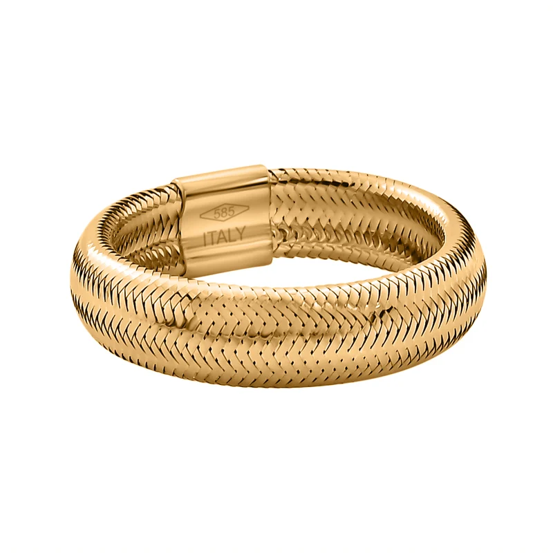 Maestro Kollektion - flexibler italienischer Ring, 585 Gelbgold