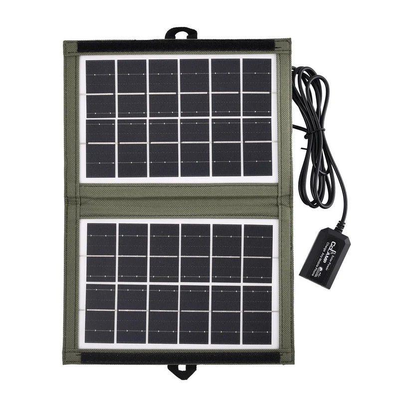 Tragbares Solarpanel, 7W, USB und Mehrfachanschlüsse, Wasserdichtes Etui, 15x20 cm