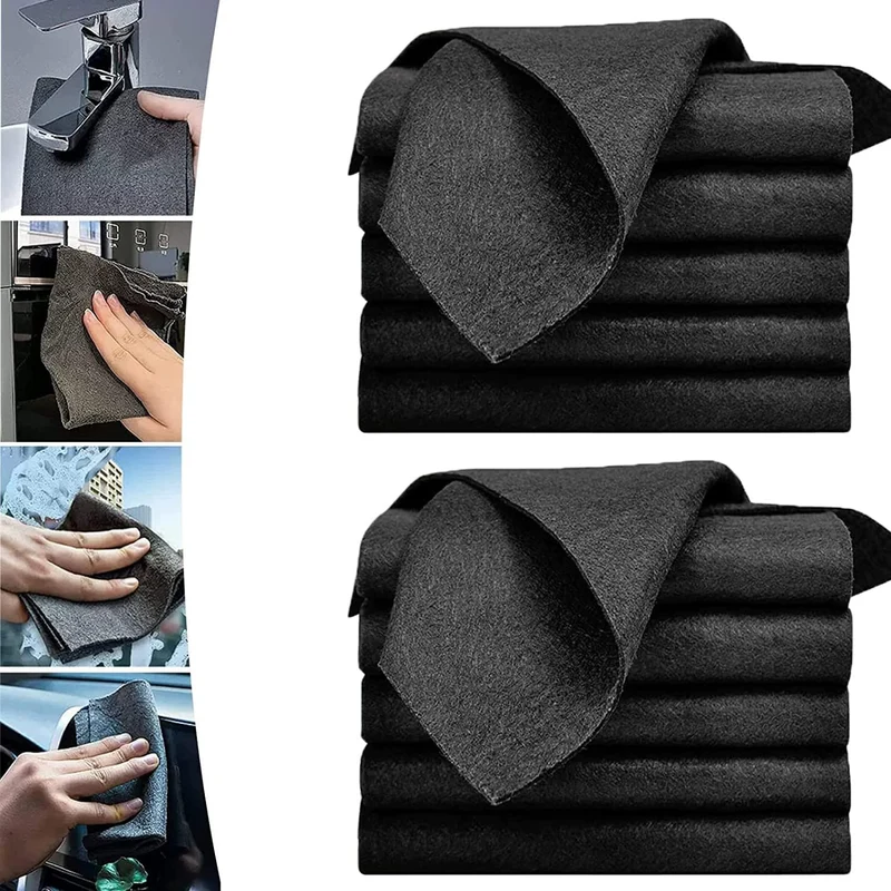 Mikrofasertücher für streifenfreie Reinigung | Fusselarm & stark saugfähig | Für Glas, Spiegel, Edelstahl & Auto | 5+5 Gratis