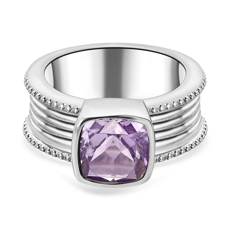 Rosa Amethyst Ring, Edelstahl ca. 2.08 ct