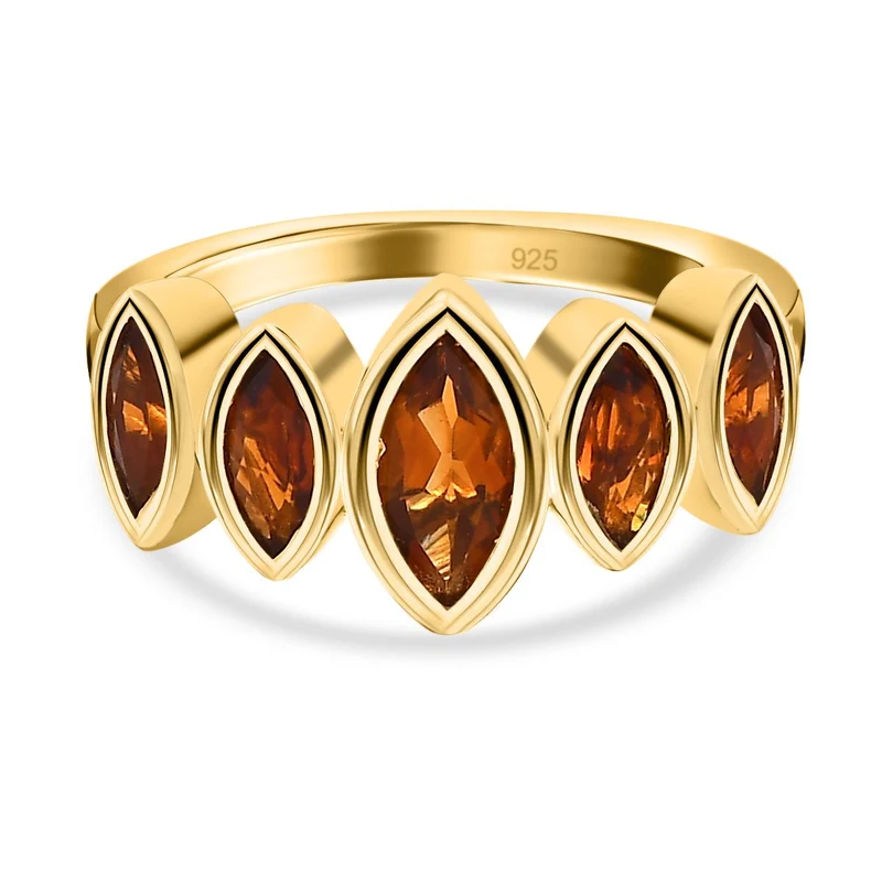 AA Madeira Citrin Ring, 925 Silber vergoldet, ca. 1.36 ct