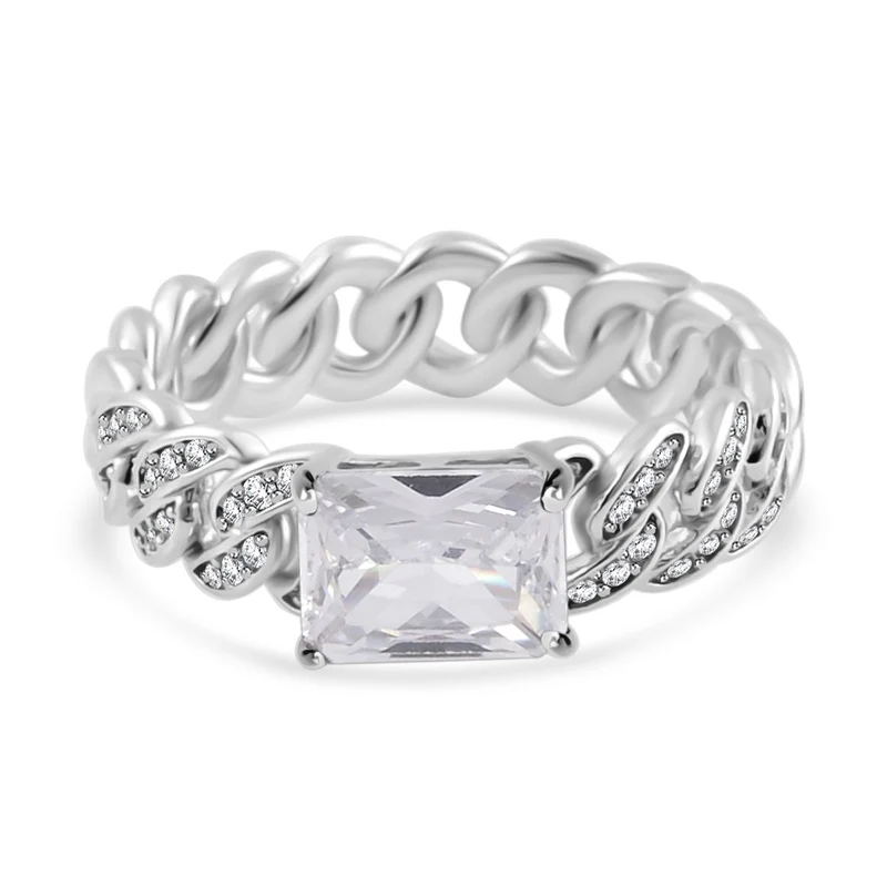 Weißer Zirkonia Ring, ca. 0.30 ct