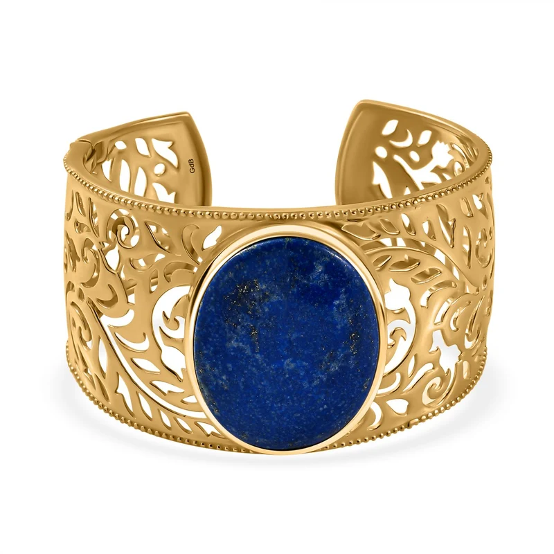 Lapislazuli Armreif ca. 18.5 cm Messing ca. 70.00 ct