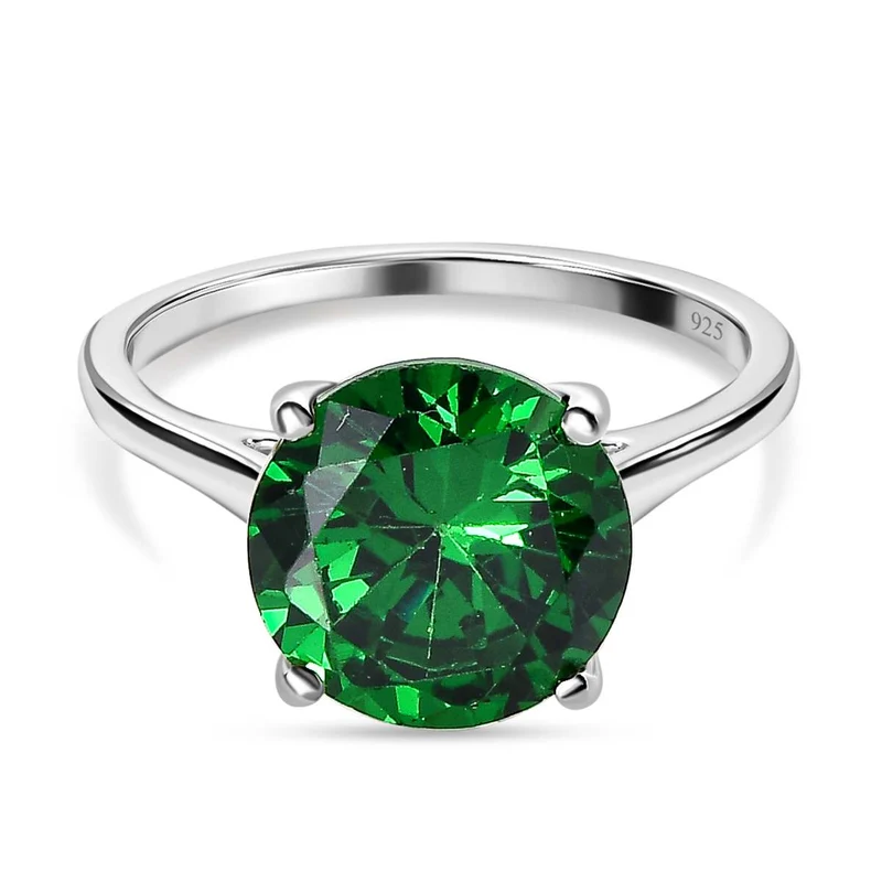 Grüner Zirkonia Ring, 925 Silber ca. 7.33 ct