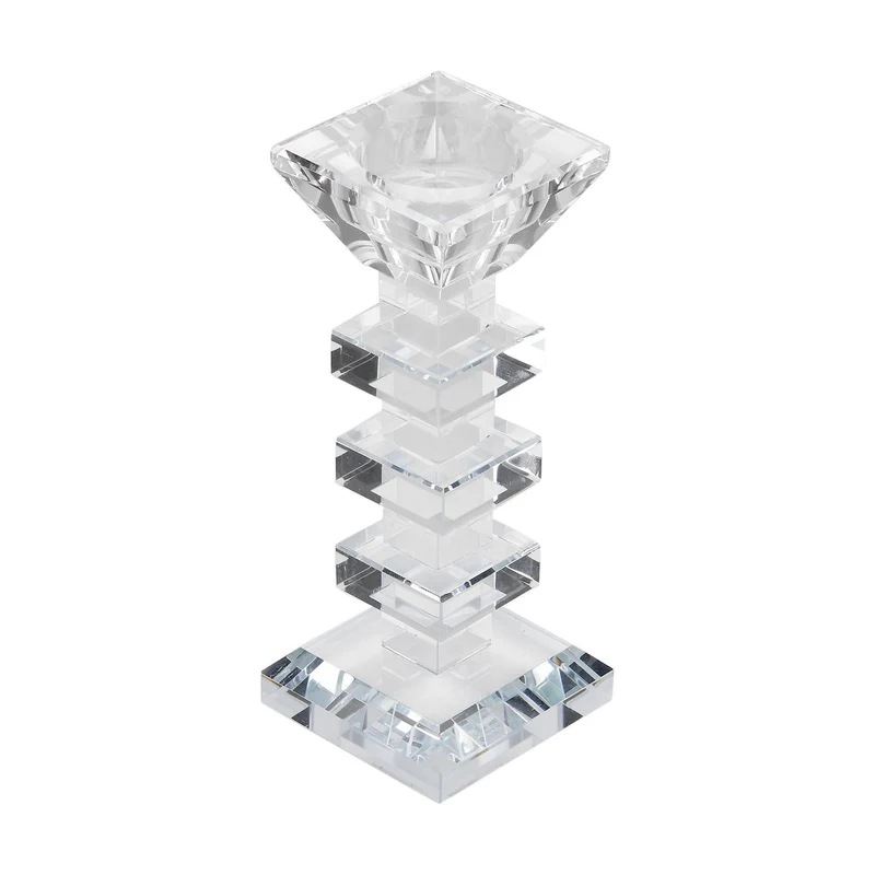 Kristallglass Kerzenhalter, 17x9 cm, quadrat