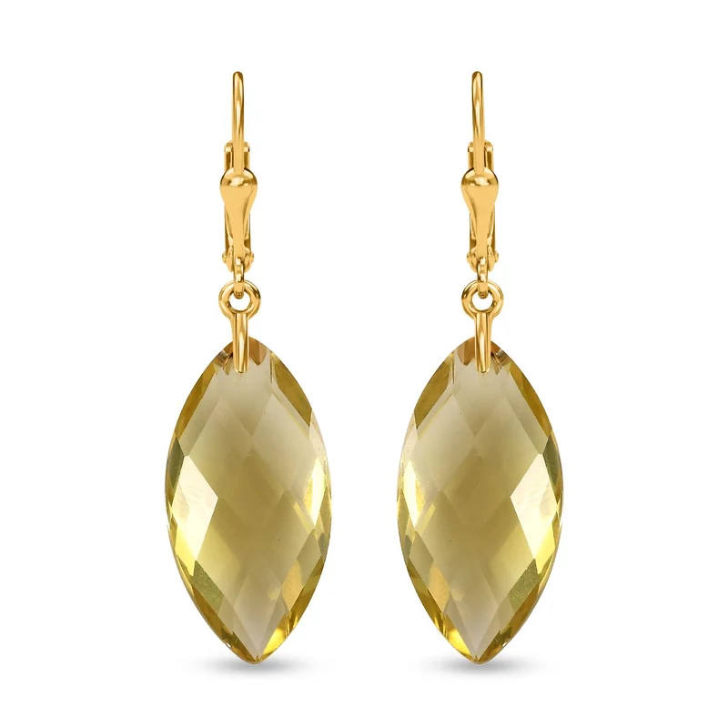 Ouro Verde-Quarz Ohrringe, 925 Silber vergoldet, ca. 23.37 ct